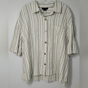 Sanctuary Casual Striped Green Shirt 2X NWT